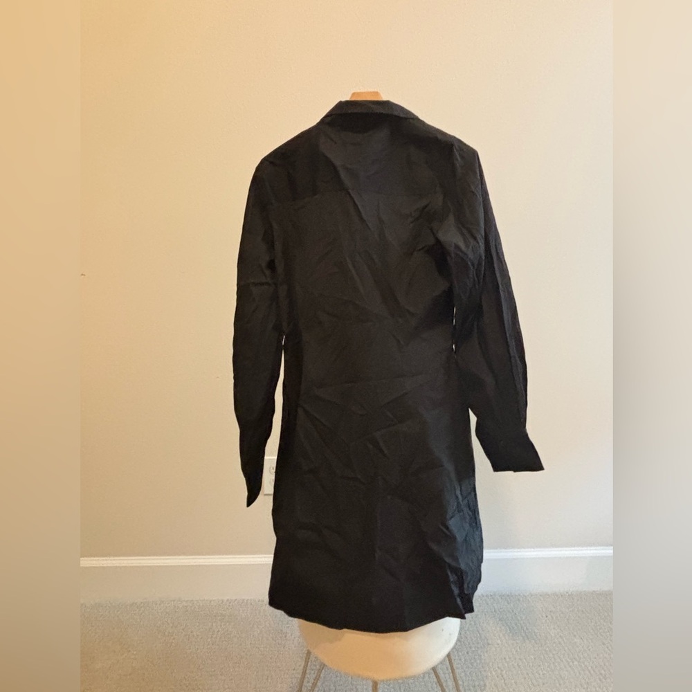 Madewell Seamed Long Sleeve Mini Shirtdress, Cotton Poplin - size 6 - Picture 3 of 5